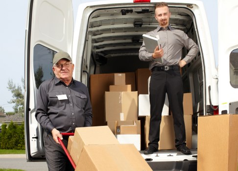 Man and van vehicle ready for a local move in Covent Garden
