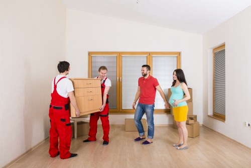 Person organizing boxes in Covent Garden storage space