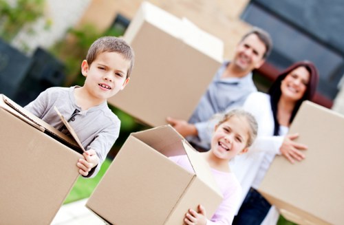 Example storage setup for boxes and furniture from a compact apartment